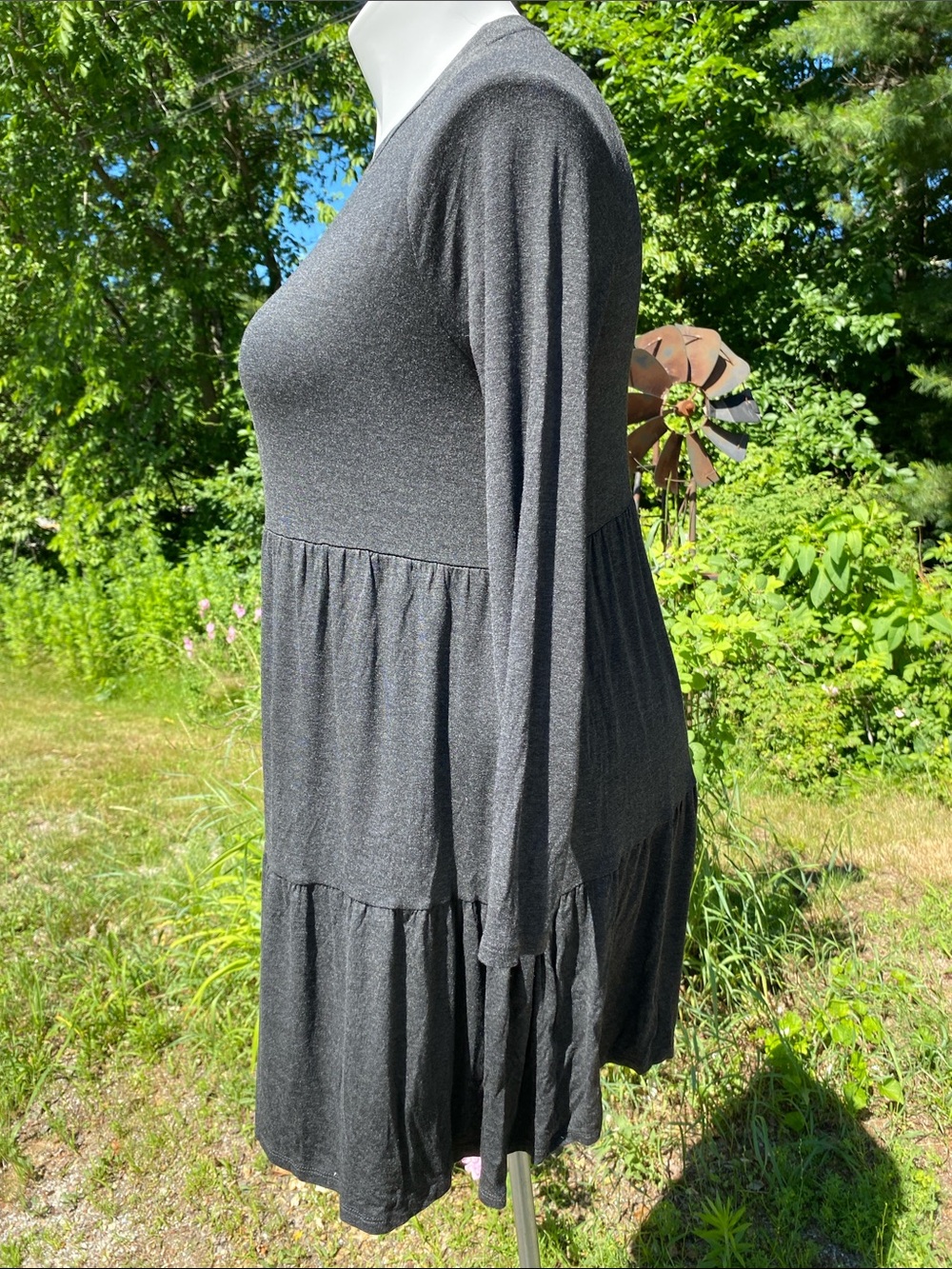 Mud Pie Minnie tiered gray boho swing dress size S NWT - Picture 5 of 8